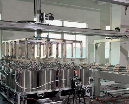 펄프 성형 제품용 내부 스핀 코팅 라인 - 완전 자동 정밀 코팅기