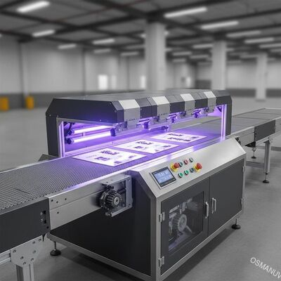맞춤형 컨베이어를 갖춘 고속 5구 UV 경화기로 즉석 잉크 건조 가능