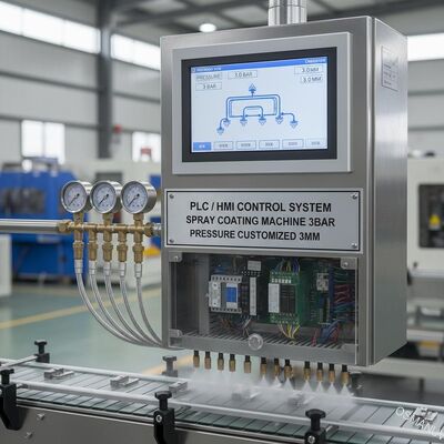 PLC / HMI 제어 시스템 분무 피복기 3 바 압력은 3 밀리미터를 특화했습니다