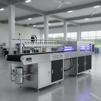 칼슘 살포 코팅 기계/Uv 컨베이어 체계 1800mm 길이 3.75KW