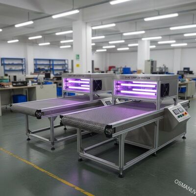 컨베이어 시스템 6.8KW 전체 전력 공기 냉각법을 치료하는 두 램프 Uv