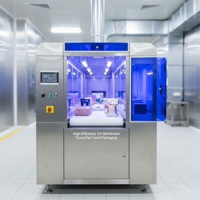 고효율 UV 살균 터널 UV-C (253.7 nm) 식품 포장용 | 99.9% 병원균 제거