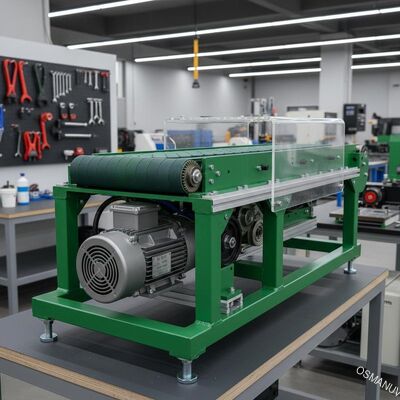 220V 50HZ 동시에 일어나는 Cnc 녹색 컨베이어 벨트 기계 0.75KW