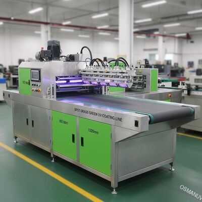 반점 잔디 녹색 UV 코팅 라인/자동 인쇄 Uv 기계 ISO9001 1320mm