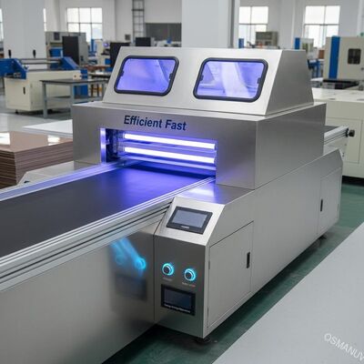 효율적인 빠른 에너지 절감 두 램프 UV 코트 보라드 시트를위한 UV 경화 기계