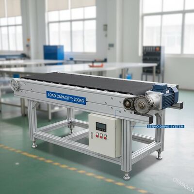 고무 벨트와 서보 모터와 함께 200kg 부하 용량 컨베이어 벨트 기계