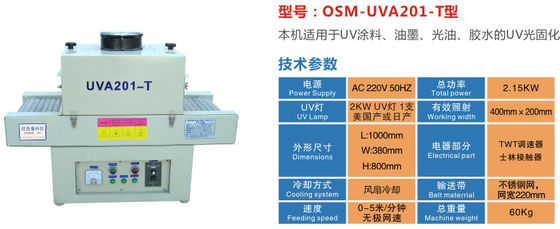 5m/Min 2.15KW Uv는 1.5개의 추운 압연 후판으로 장소 경화 시스템을 주도했습니다