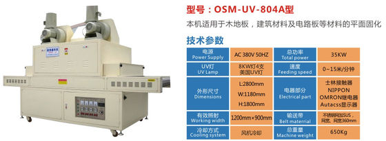 LED 속도 표시와 27.5KW 3m/Min 검은 Uv 컨베이어 기계