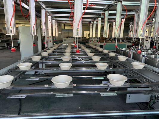 High Output Food Safety Tableware Tray Bowl Internal Coating Production Line For Pulp Molding