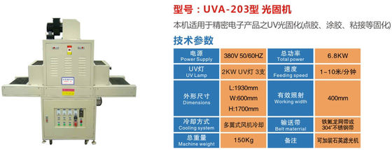 UV 경화기 강제 공랭식 3상 회사 KT 판 또는 유리 또는 세라믹 또는 전자 부품용
